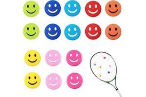 ‎XOELLE XoeLLe 16 Stück Silikon Dämpfer Tennisschläger, Happy Face Tennis Dämpfer, Lustige Vibrationsdämpfer Tennisschläger, Tennisschläger Kinder, Tennis Zubehör