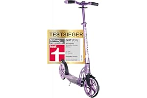‎SIX DEGREES Six Degrees Aluminium Scooter mit Klappmechanismus, Ständer, 205 mm TESTSIEGER, ABEC 7, höhenverstellbar, GS-geprüft