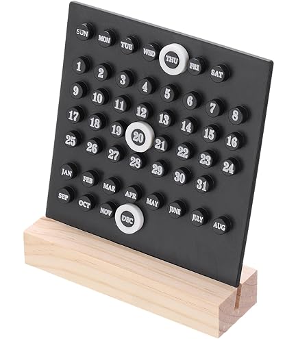 Free Download PATIKIL Insert Perpetual Calendar, Desktop Plastic Calendar Stand Month Week Date Display For Desk Shop Office Home Decoration, Black Calendrier De Table 2026 En Français - View #2