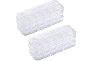 6 delar nagelkonstverktyg smycken förvaringsbox, 12 fack plast strass organisatör behållare fodral, displaybehållare