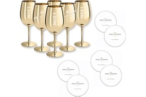 Moët & Chandon - Juego de 6 copas de champán (cristal), color dorado