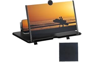 MHDUYEG Agrandisseur Ecran Telephone, Loupe Ecran Telephone Loupe pour Telephone Portable Loupe D'écran Anti-Bleu 3D HD pour Téléphone Portable, avec Un Chiffon De Nettoyage(Noir)