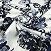 Produktbild Fabric Styles FS100 _ 2 Monochrome Blumen Floral Print hochwertige Jersey Dehnbar, Stoff – Verkauft Pro Meter