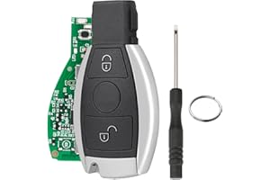GZXNKEY 2-Knopf Auto Schlüssel Gehäuse Für Mercedes-Benz BGA semi-intelligenter Schlüssel 433 Frequenz FSK mit Schraubendreher und Schlüsselring （Einfacher Batteriehalter）