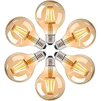 DASIAUTOEM Leuchtmittel E27 Vintage LED 6 Stück Dimmbar Lampe Edison Vintage LED G80 4 W Edison Glühbirne Globe Vintage…