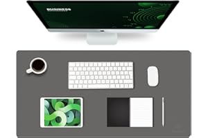 K KNODEL Duży podkład pod biurko, podkładka biurowa, podkład pod laptop dla biurka, ochraniacz biurka, podkład na pulpicie, podkład do pisania na biurku, podkładka pod pisak (40x80cm, Ciemno szary)