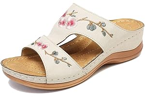 Mujer Verano Plataformas Sandalias, Morbuy Talla Grande Roma Moda Cómodosandalias Cuña Planas Punta Abierta Tacón 5 CM Transpirable Confort Antideslizant Plantilla Zapatillas Chanclas (43,Beige)