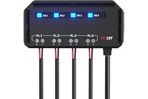 ALLWSLucky Boîte à fusibles de voiture 12V avec Relais, 4 Voies Porte Fusible Voiture avec Indicateur d'avertissement LED, Porte Fusible 12V Etanche pour Moto, Camion, Bateau, Fourgonnette, SUV, RV