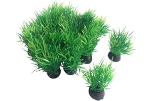 Smoothedo-Pets Lot de 20 plantes artificielles en plastique pour aquarium - Petite taille - 2,5 cm de haut - Vert C