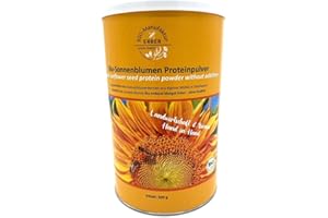 BIO-MANUFAKTUR ERBER 100% NATUR Bio-Sonnenblumen Proteinpulver 500 g Dose - 100% reines Sonnenblumenprotein aus Deutschland/Oberbayern- ohne Zusatzstoffe, vegane Proteinquelle