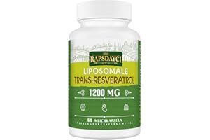 RAPSDAYCI 1200 mg de trans-resvératrol liposomal, resvératrol à haute dose, formule pure à 98%, trans-resvératrol de renouée du Japon, meilleure absorption, 60 gélules