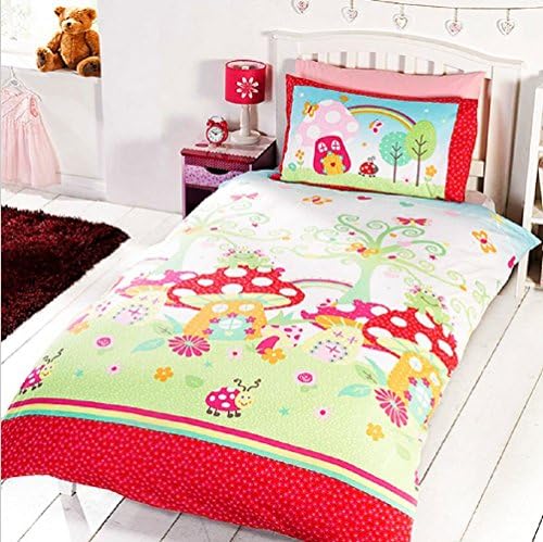 Enchanted Garden Children's Rotary Single Duvet Quilt and Pillow Case Bedding Set