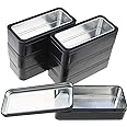 Goodma 7Pcs Rectangle Metal Tins Containers with Lids Mini Storage Canister Jars Set for Home Kitchen, Office and School Supplies, 15 x 7 x 4 cm (Black)