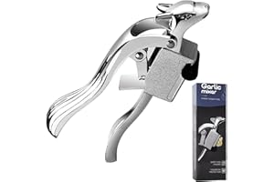 Donfri Garlic Press Zinc Alloy Garlic Crusher Easy to Squeeze Garlic Roller Scrapers Take Out Garlic Puree Upgraded Squirrel Garlic Press Easy to Clean