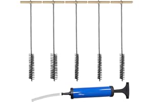 WIYETY 5 sztuk szczotka do czyszczenia otworów, 8 mm/12 mm/16 mm/20 mm/25 mm, ze stali nierdzewnej, z otworem do wydmuchiwania