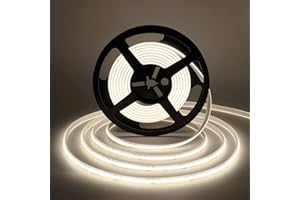 Wisada Striscia LED COB da 24 V, 10 m, 320 LED/m, super luminosa, flessibile, luce bianca naturale, COB LED, impermeabile, IP68, per illuminazione di acquari e armadi