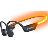 ZOVIMAX Bluetooth 6.0 Bone Conduction Headphones, Open Ear Headphones with LED Safety Light, Anti-Wind Microphone, IP7 Blueto