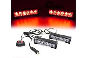 Triclicks 2 * 6 LEDs Feux de Pénétration Lumière Stroboscopique Eclairage Clignotant à 9 Modes pour Voiture Camion Véhicule SUV Lampe pour Avertissement Urgence Secours Travaux DC12V