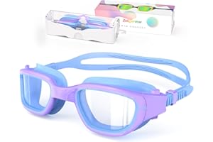 Zeligerstar Kids Swimming Goggles, Anti Fog Swimming Goggles Kids 6-14, UV Protection No Leaking Wide Vision Childrens Swimming Goggles for Kids Boys Girls