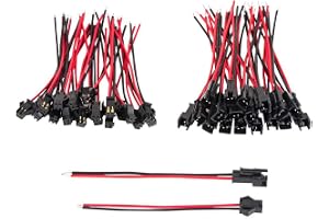 GTIWUNG 22 AWG JST SM JST Connector 2-stifts han- och honkontaktsadapter med 135 mm elkabel för LED-ljus, 20 par