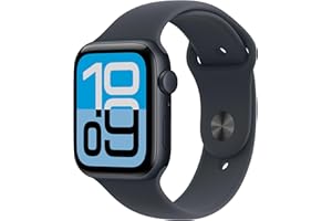 Apple Watch SE 3 GPS con caja de aluminio en color medianoche de 44 mm y correa deportiva color medianoche-Talla M/L.Monitores de entreno y sueño,monitor de frecuencia cardiaca,pantalla siempre activa