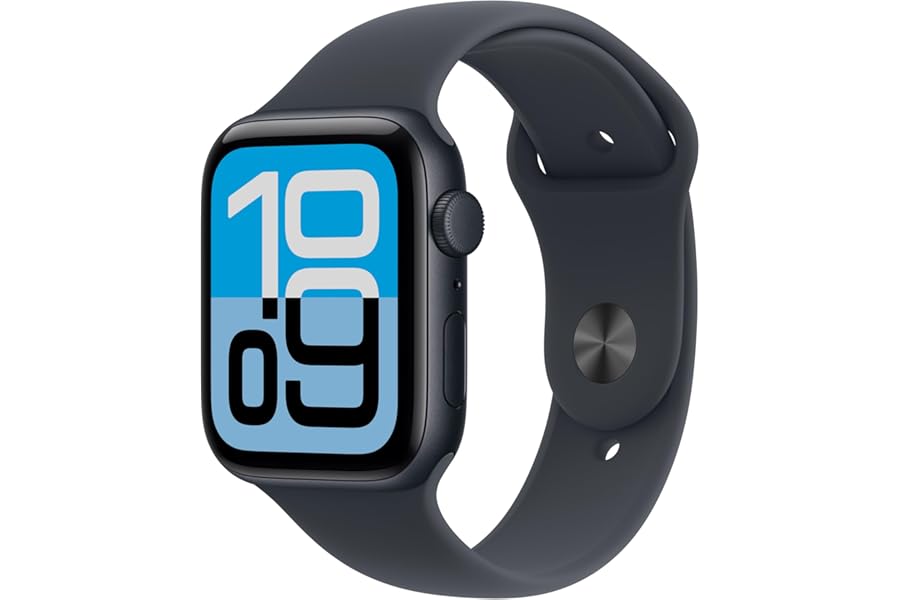 Apple Watch SE 3 GPS, 44 mm Aluminium Midnight Case with Midnight Sport Strap – M/L