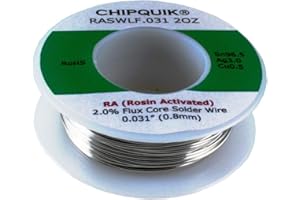CHIP QUIK LF Fil à souder 96,5/3/0,5 Étain/argent/cuivre activé colophane .031 56,7 g