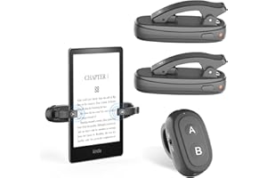 [2 Clips] UBUYUONE Fernbedienung zum Seitenwenden zum Lesen auf Kindle Paperwhite, Kobo, Finger Ring Page Turner für iPad Android Tablets E-Book Lesen Romane und Phone Ferngesteuerter Kameraauslöser
