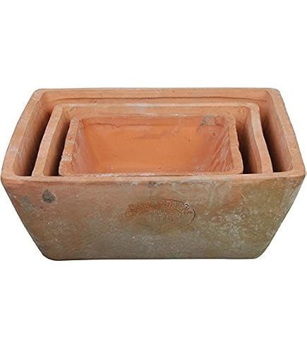 Esschert Set 3 Vasi In Terracotta In Cesto Di Ferro - Stile Country E Vintage Per Piante - copertina