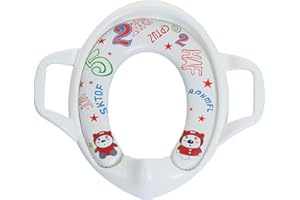 Jimmackey Réducteur de Toilette enfants Bebe, Siège de Toilette Bébé, Réducteur de WC pour Tout Petit avec Poignée de Coussin et Back Trainer, Conception Antidérapants, Toilettes Enfant Voyage (WH)