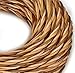 Produktbild Kabel Elektro Zopf Schnur-beschichtetes Gewebe Seide Stil Vintage Tricolor Herbst Gold, Braun und Dalia Abschnitt 3 x 0,75 Für Kronleuchter, Lampen, Baldachin, Design. MeToo Design Made in Italy