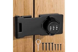 MIVITOOM Überfalle Haspe Sicherheitsüberfalle Schloss, 4 Zoll Zahlenschloss, Schrank Schloss für Kleine Türen Schränke Scheunentür Badezimmer Outdoor Garage Garten