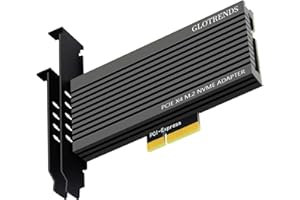 GLOTRENDS PA15 M.2 NVMe to PCIe 4.0 X4 Adapter for M.2 NVMe SSD, Extra Large Aluminum Heatsink, Regular and Low-Profile Bracket (Black)