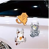Arabaya Tırmanan 3'l&uuml; Kedi Sticker Seti