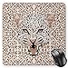 Produktbild HYYCLS Modern Mauspads, Roaring Leopard Portrait with Rosettes Wild African Animal Big Cat Graphic, Standard Size Rectangle Non-Slip Rubber Mousepad, Cocoa Beige Black