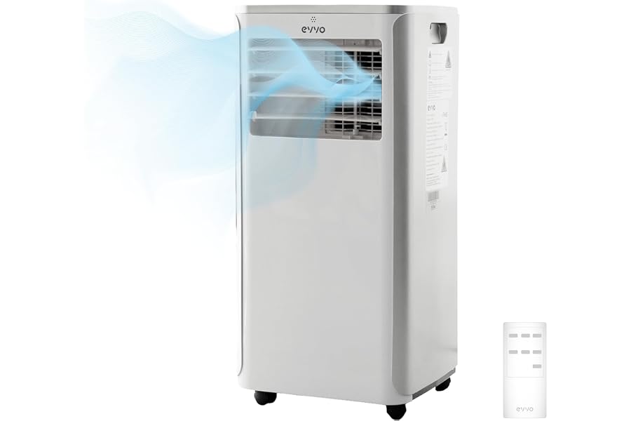 EVVO Aire Acondicionado Portátil 3 en 1, 9.000 BTU