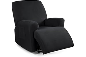 ZEAINK Funda de Sillón Relax Reclinable Elástica 1/2/3 Plaza , Jacquard Funda Reclinable 4/6/8 Piezas con Bolsillos Laterales, Antideslizante Extraíbles y Lavables Fundas Reclinable Protector ( Color : #2 ,