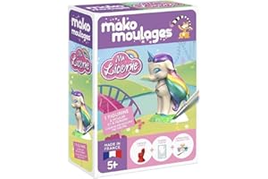 Mako moulages Ma Licorne Arc en Ciel - Kit de Loisirs créatifs de Moulage et Peinture plâtre d'1 Licorne - Made in France - Etui unitaire - pour Enfants dès 5 Ans - 39108