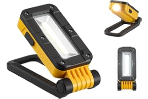 BougeRV Luz de trabajo recargable, linterna magnética de 400 LM, lámpara de inspección portátil con soporte y gancho giratorios de 180°, múltiples modos de iluminación para reparaciones, acampadas