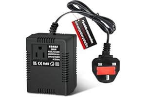 KUTIXTH 300W Step-Down Power Supply voltage converter 220V/240V to 110V/120V(UK Plug), Smart and Efficient Temperature-Protected Adapter, Suitable for WiFi, POS Machines and Power Bank (black-300w)