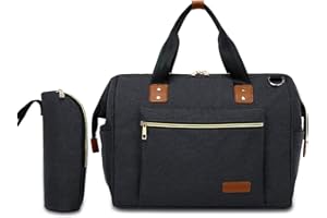 SONARIN Borsa Fasciatoio per Bambini neonati,Tasca Isolante,Impermeabile,Grande Capacità,Elegante e Resistente(Nero)