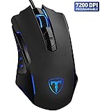 Gaming Mouse【7200 DPI & 7 Programmable Buttons】VicTsing Professional Wired Mouse, Comfortable Full Size Mice with Software to