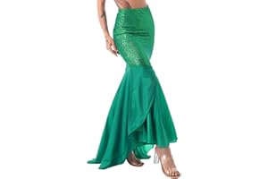 Freebily Paillettes Gonna Lunga a Sirena Vita Alta Coda Sirena Donna Costume Carnevale Sirenetta Principessa Pesce Mermaid Tail Vestito Cerimonia Bodycon Abito Aderente