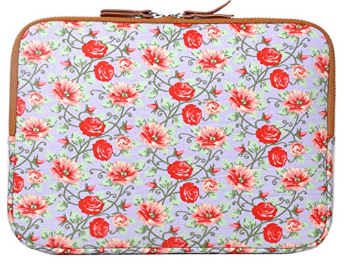 art&cherry © 7,9-8,4″ Universal Tablet PC Schutzhülle / Tasche aus feinstem Canvas Gewebe passend für z.B. Lenovo Yoga IdeaTab A8 Miix 2 , Dell Venue 8 Pro , Sony Xperian Z3 Tablet Compact , Huawei MediaPad M1 , Samsung Galaxy Tab , Asus VivoTab , Acer Iconia W4 , Asus MemoPad 8Zoll Muster 9 ( Blumen LILA) - 2
