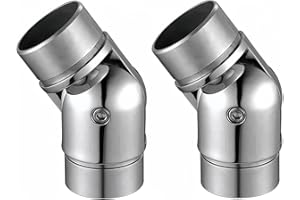 SGZQKZ 2 Pièces Connecteur de Main Courante en Acier Inoxydable, Kit d'Angle Réglable 42,4 mm - Idéal pour Escaliers, Balcons et Espaces Extérieurs