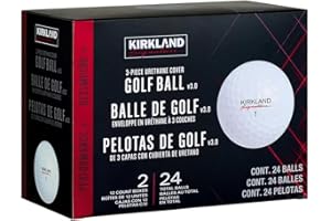 KIRKLAND Signature 3-Piece Urethane Cover White Golf Balls - 24 Pack – High-Performance Golf Balls for Distance, Control, and Spin, Soft Feel with Durable Construction, Ideal for All Skill Levels