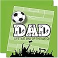 Football Birthday Cards for Dad - Top Flight Dad - Happy Birthday Card from Son Daughter, Father Gifts, 145mm Footy Footie Fathers Day Greeting Cards Gift Daddy Papa