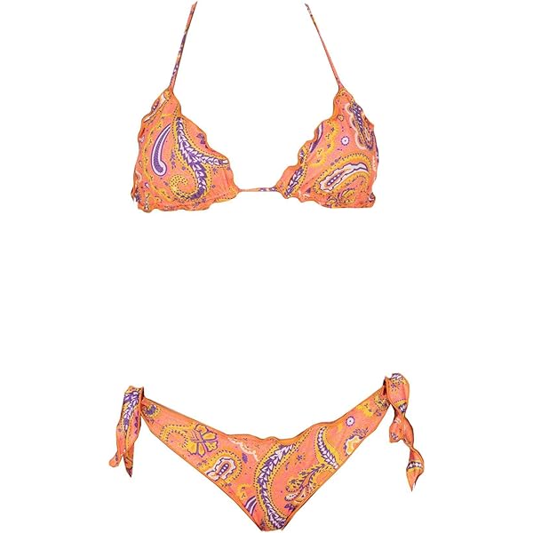 Costume Da Bagno Bikini F**K Donna - Marrone, Lycra Lucida, Stampa All-Over - Foto 6