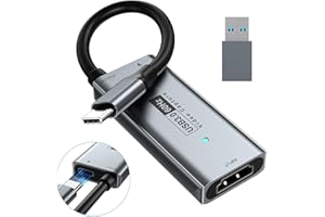 Newhope USB 3.0 Capture Card mit 100W PD – HDMI zu USB-C Videoaufnahmegerät, 1080P 60fps & 2K 30fps Video Audio Capture für Streaming, Game Recording, kompatibel mit Quest 3, Switch, PS4/PS5