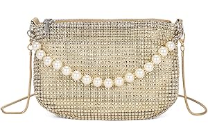 Taasmoog Damen Glitzer Tasche, Gold Strass Clutch Geldbörsen Gold Abendtasche Diamant Handtasche Elegante Brauttasche Damen Schultertasche für Abend Prom Hochzeit Party Bankett
